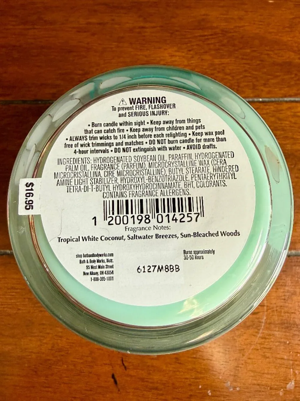 NEW WAIKIKI BEACH COCONUT Single Wick Candle Bath & Body Works